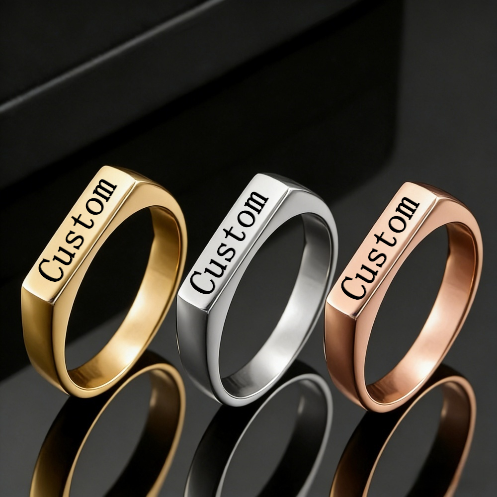 Wedding Zone - Bague personnalisée gravée avec nom et