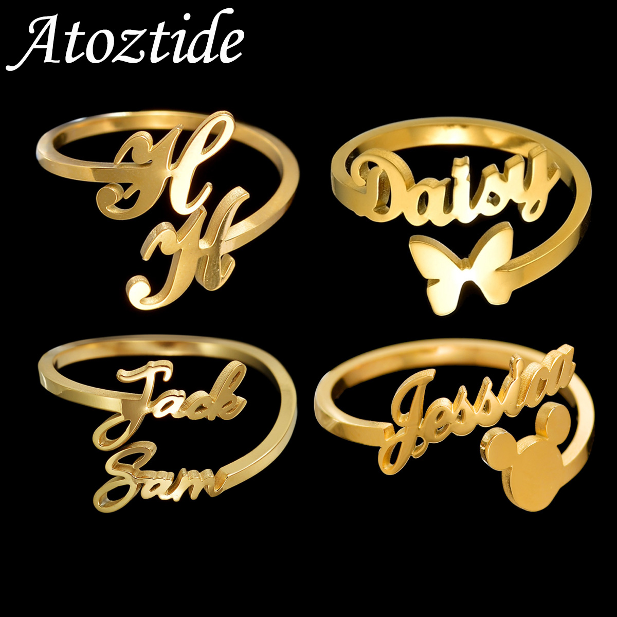 Wedding Zone - Atoztide – bagues avec noms personnalisés