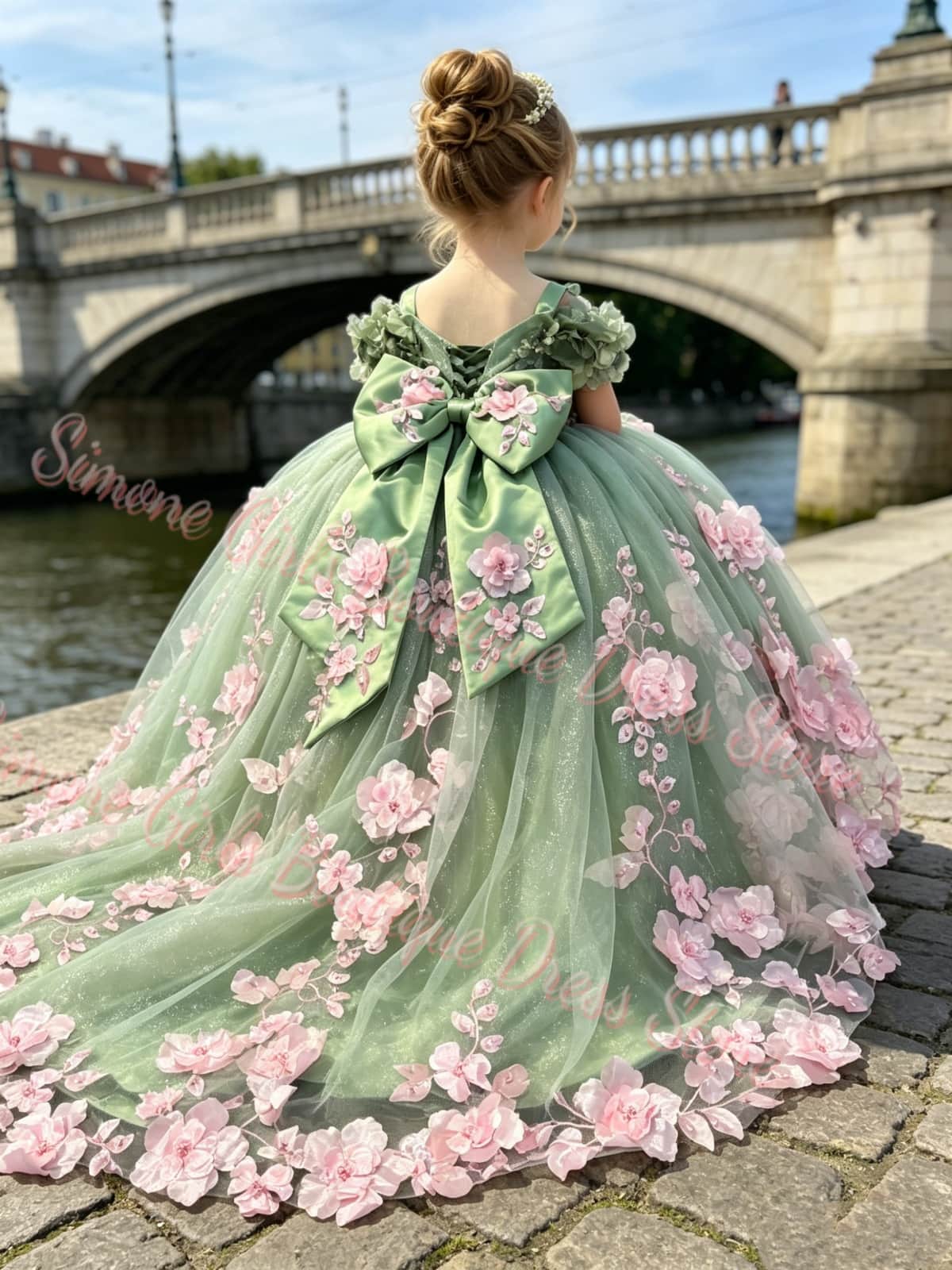 Bridal Sash Ribbon - Robe de luxe florale de haute