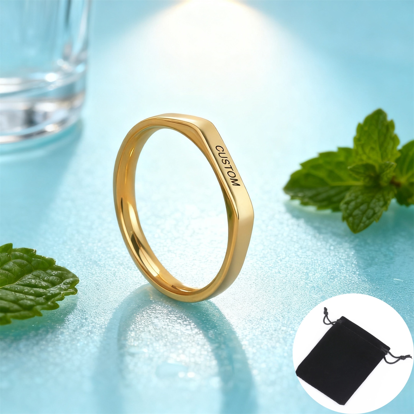Wedding Zone - Bague personnalisée avec nom de Date,